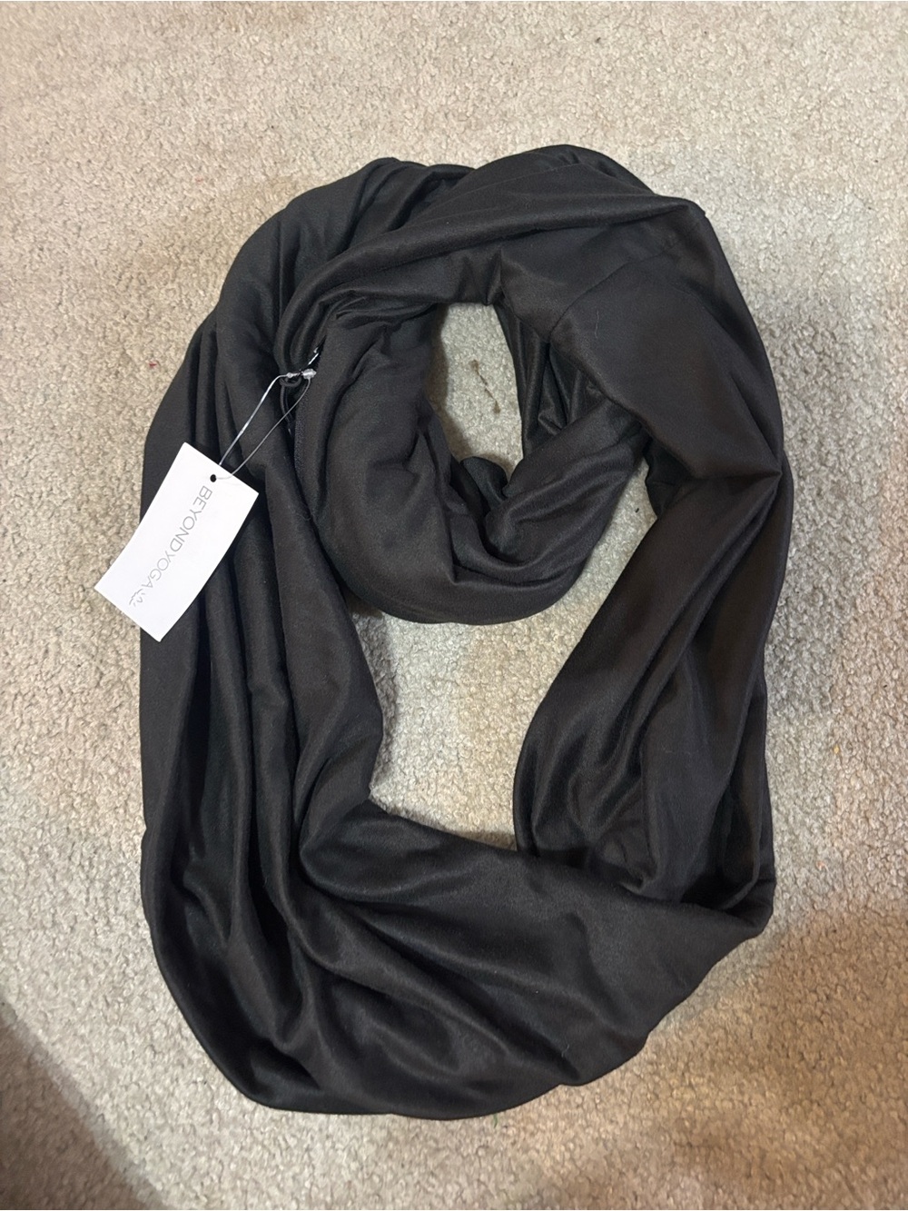 Beyond yoga Black Infinity Scarf with pocket